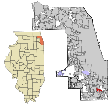 Cook County Illinois incorporated and unincorporated areas Glenwood highlighted.svg