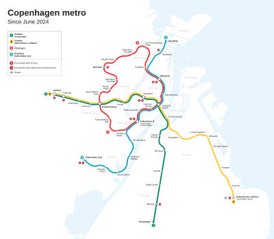 tunnelbana köpenhamn karta Köpenhamns metro – Wikipedia