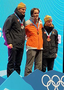 Cross-country skiing at the 2020 Winter Youth Olympics – Boys' cross-country cross podium.jpg