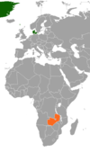 Location map for Denmark and Zambia.