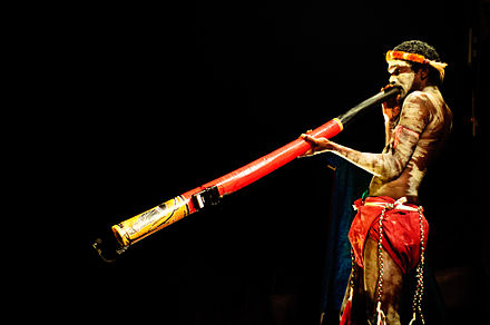 Aboriginal Australian didgeridoo player