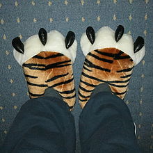 Novelty animal-feet slippers Diechaschlabbn.jpg
