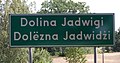 Polish/Kashubian road sign with the village name (Dolina Jadwigi)