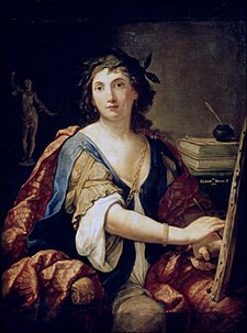 Elisabetta Sirani, autoportrét, Alegorie malířství, Puškinovo muzeum, 1658
