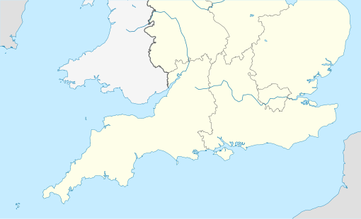 A map of southern England showing the locations of the venues used for matches