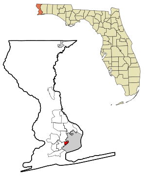 Escambia County Florida Incorporated and Unincorporated areas Goulding Highlighted.svg