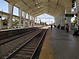 Vista norte en Estación Rancagua esperando el servicio Rancagua-Estación Central de las 16:00 horas, en la tarde del 31 de diciembre de 2021.