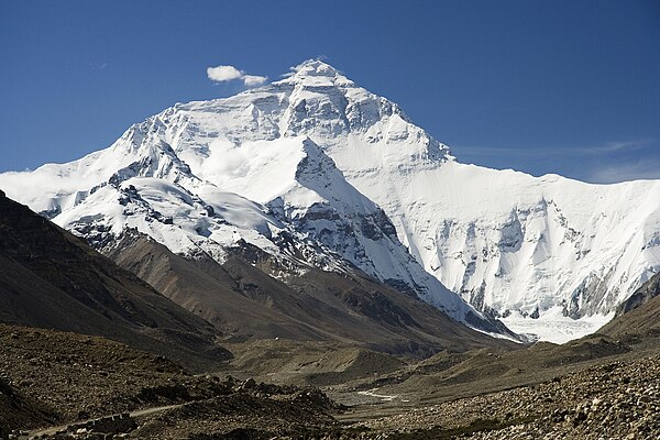 North Face of Everest as seen from the path to North Base Camp