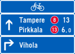 F21.1. Orienteringstavla för cykeltrafik