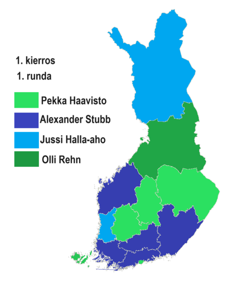 File:Finnish presidential election results (first round) by Electoral district.2024.png