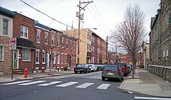 1500 block of E. Berks Street, a typical residential street in Fishtown, in 2007. Fishtown Philadelphia.jpg