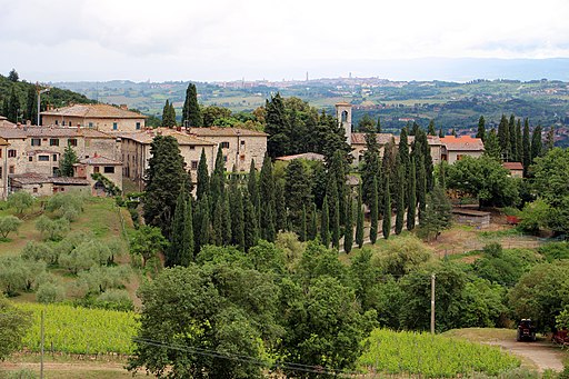 Il castello di Fonterutoli, Castellina in Chianti, con una straordinaria vista su Siena