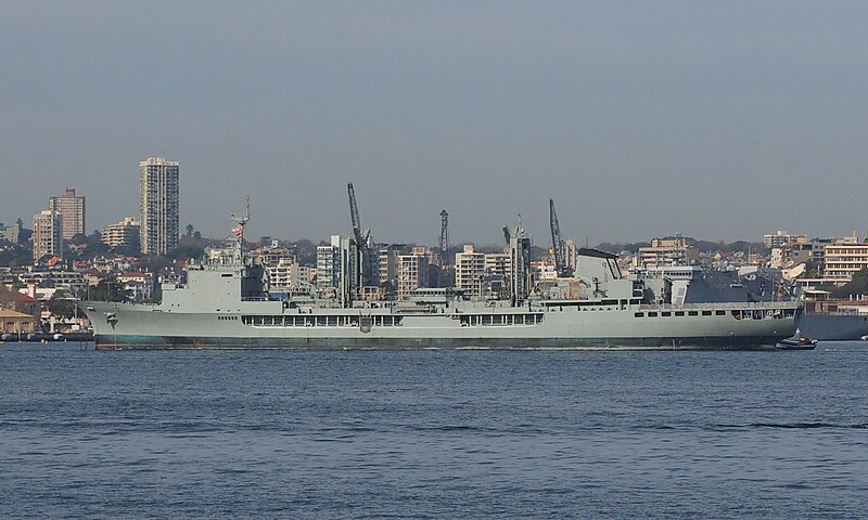 File:Former HMAS Success with hull number painted over July 2019.jpg