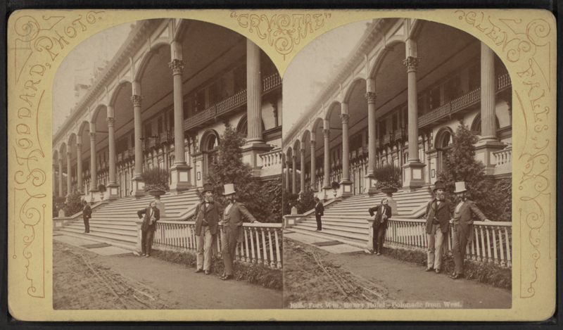 File:Fort Wm. Henry Hotel - colonade from west, by Stoddard, Seneca Ray, 1844-1917 , 1844-1917.png