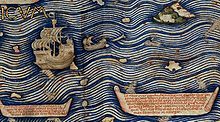 Detail of the Fra Mauro Map describing the construction of the junks that navigate in the Indian Ocean. FraMauroChineseShip.jpg