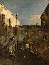 Francesco Guardi - Een Venetiaanse binnenplaats - Walters 37607.jpg