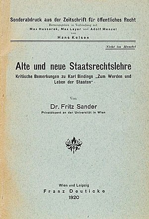 Fritz Sander Alte und neue Staatsrechtslehre 1920 Titel.jpg