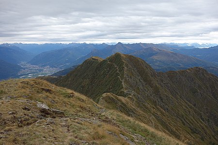 a view of the mountain from Monte Tamaro summit and to Monte Bar (Tambogruppe)