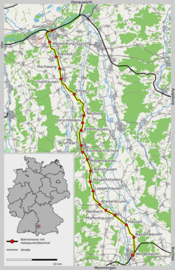 Section of the Günzburg – Mindelheim railway line