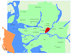 Emplacement dans la région métropolitaine de Vancouver