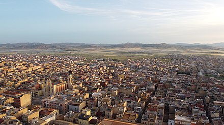 Drone-cam picture of the urban area of the town
