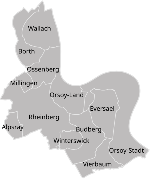 Rheinberg: Zum Ortsnamen, Geographie, Lokale Mundart