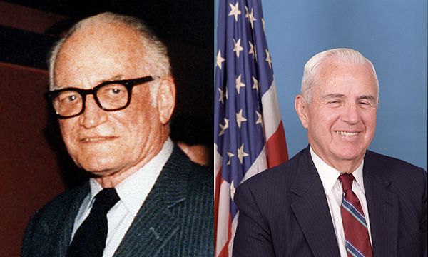 Sen. Barry Goldwater (R—AZ) and Rep. William Flynt Nichols (D—AL-4), the co-sponsors of the Goldwater–Nichols Act of 1986.