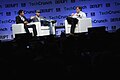 Guy Oseary and Ashton Kutcher of A-Grade speak onstage at TechCrunch Disrupt NY 2013.jpg