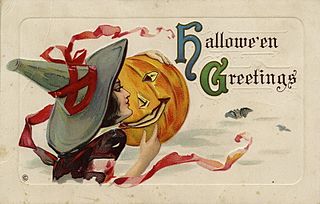 <span class="mw-page-title-main">Halloween card</span> Greeting card genre (~1890-~1910)