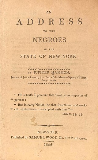 <span class="mw-page-title-main">Jupiter Hammon</span> American writer (1711–c. 1806)