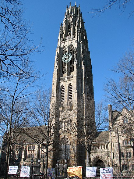 Harkness Tower, part of the Yale University campus in downtown New Haven