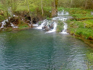 Parts of the Wimsen waterfalls on the Hasenbach