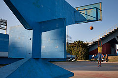 A basket court in the Ciudad Deportiva. Havana (La Habana), Cuba