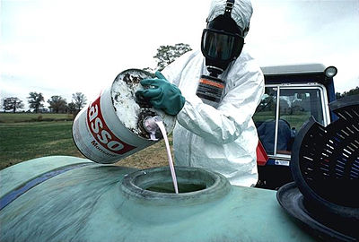 Steel pail of concentrated pesticide