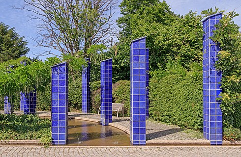 Part of the „Wasserfenster und Kanzel” by Hans Peter Reuter (1988), Horbachpark, Ettlingen