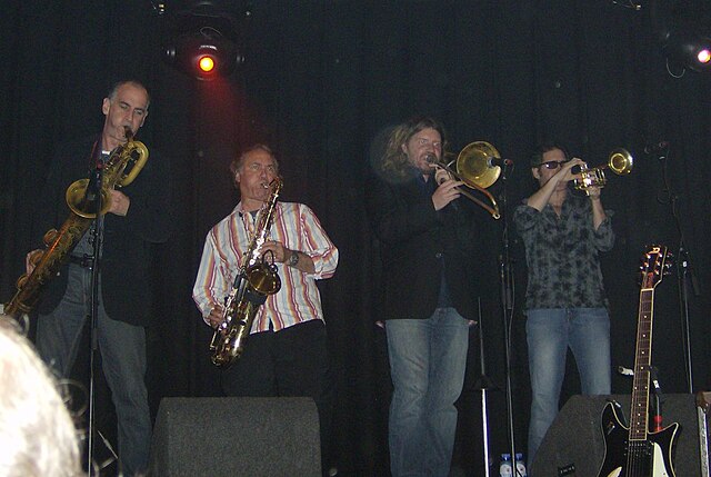 The horn section of the Asbury Jukes in 2006