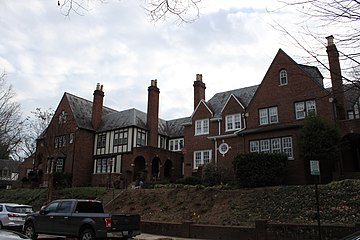 Houses with 'Foxhall chimneys' on 44th St NW in 2022