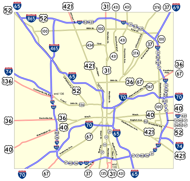 File:Indianapolis numbered routes labeled.svg