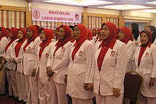 Newly certified midwives in South Sulawesi, Indonesia. Indonesian midwives.jpg