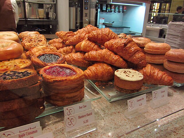 Different kind of pastries in display