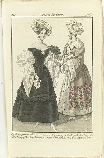 File:Journal des Dames et des Modes 1829, Costumes Parisiens (2753), BI-1938-0115B-45.jpg