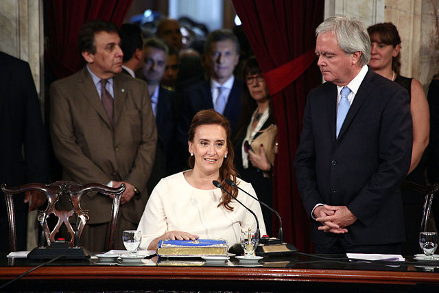 Michetti taking office as Vice President of Argentina in the Argentine National Congress, December 2015.