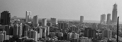 Rising skyline of Karachi with several under construction skyscrapers.