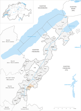 Map of Chavannes-sur-Moudon