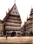 Het Knochenhaueramtshaus uit 1529 op de Marktplatz (ca.1900)