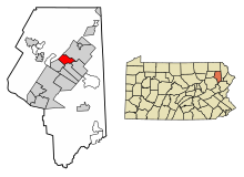 Lackawanna County Pennsylvania beépített és be nem épített területek Blakely Highlighted.svg