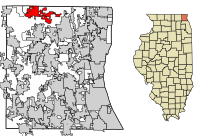Lake County Illinois Incorporated and Unincorporated areas Antioch Highlighted.svg