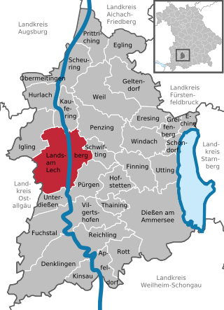 Läget för Landsberg am Lech i Landkreis Landsberg am Lech