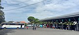 Lengangnya aktivitas pada peron bus kota reguler di Terminal Purabaya (11 Juli 2021).jpg