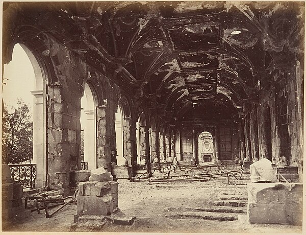 The burnt-out ruins of the Palais d'Orsay